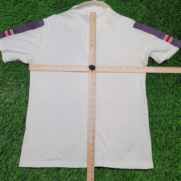 VTG 80s Kings Road Polo Tennis Shirt Mens M Color Block Textured - Picture 7 of 11